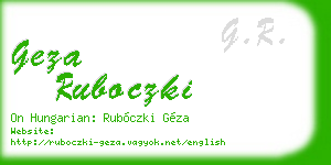 geza ruboczki business card