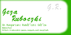 geza ruboczki business card